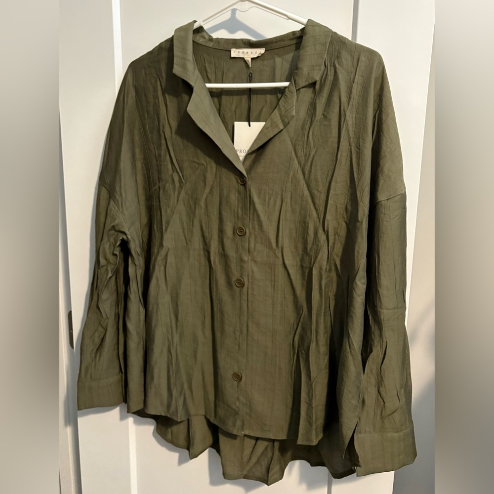 Promesa Olive Button Down Shirt